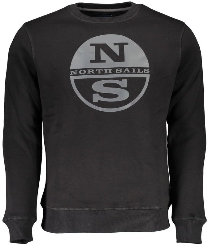 North Sails Black Cotton Men Sweatshirt Grijs
