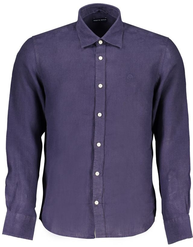 North Sails Blue Organic Cotton Men Shirt Blauw