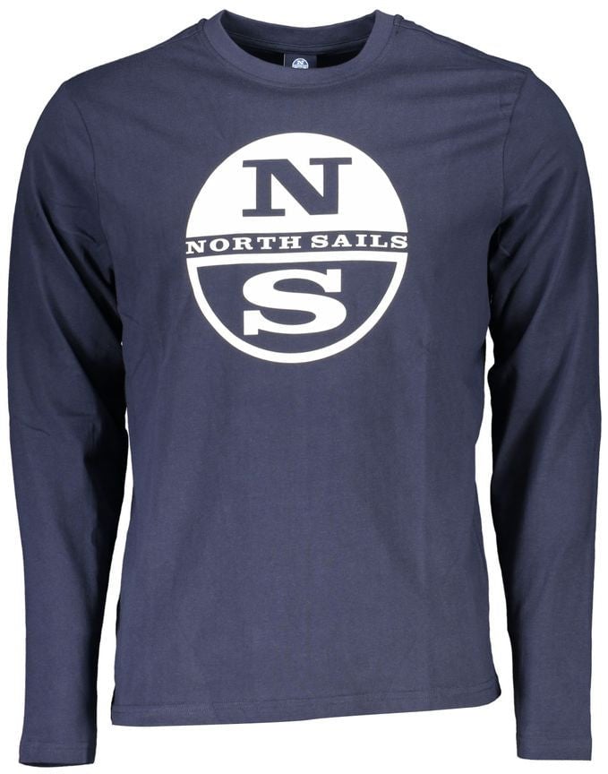 North Sails Blu Cotton Men T-Shirt Blauw