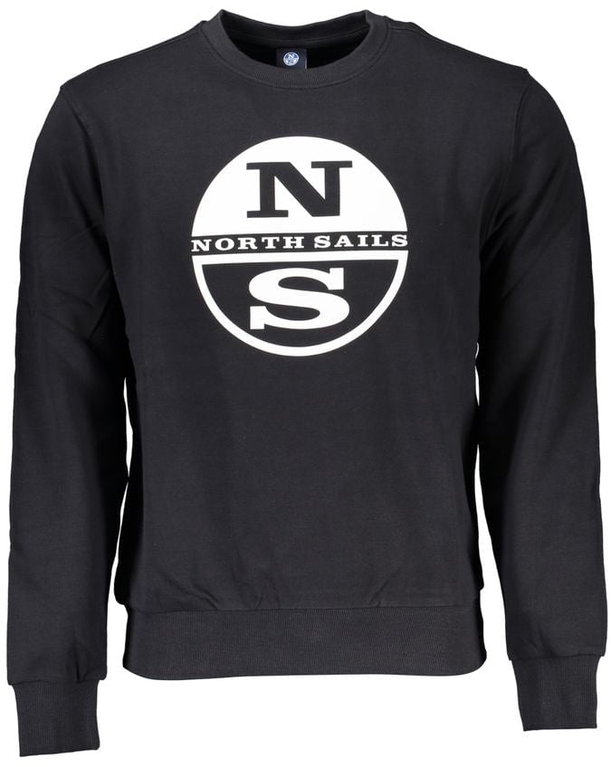 North Sails Black Cotton Men's Sweatshirt Zwart