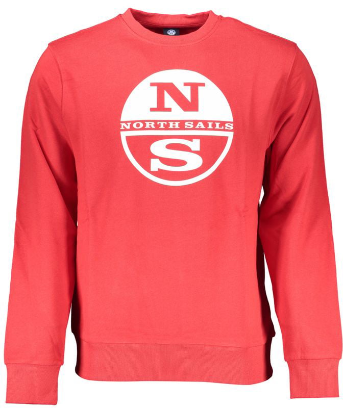 North Sails Red Cotton Men Sweatshirt Rood