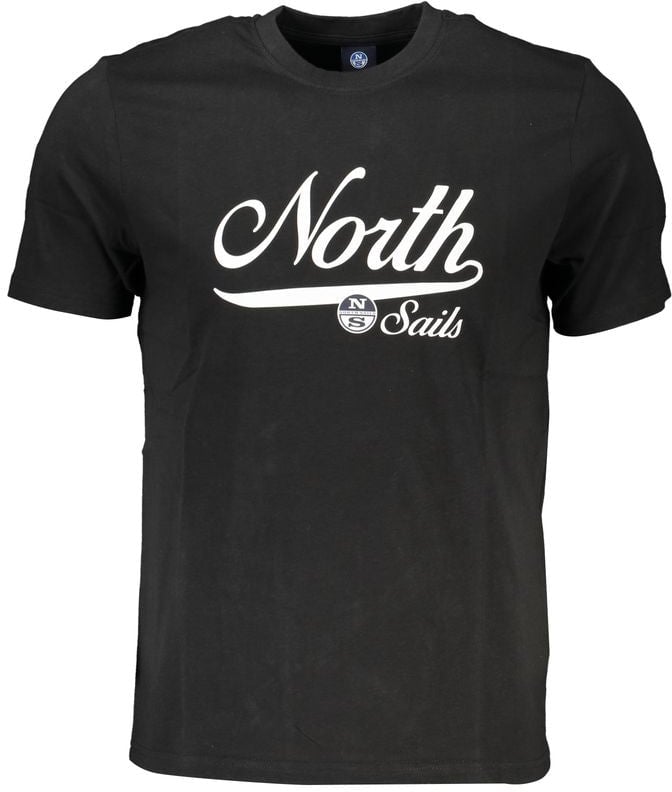 North Sails Black Cotton Men T-Shirt Zwart