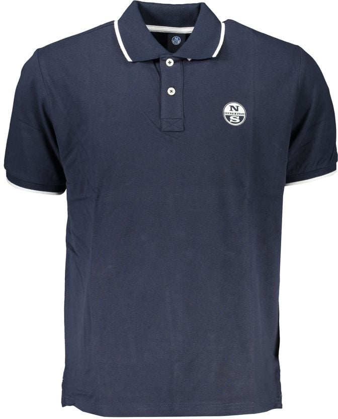 North Sails North Sails Blue Cotton Men Polo Shirt Blauw