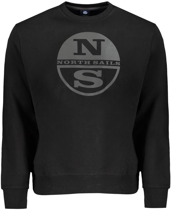 North Sails North Sails Black Cotton Men's Sweatshirt Zwart