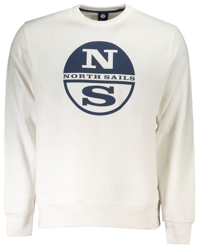 North Sails Bianco Cotton Men Sweatshirt Blauw