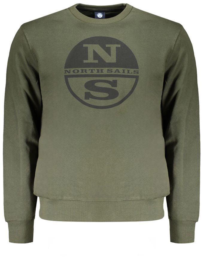 North Sails North Sails Verde Cotton Men Sweatshirt Groen