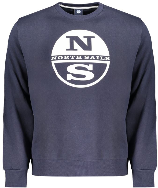 North Sails Blue Cotton Men Sweatshirt Blauw