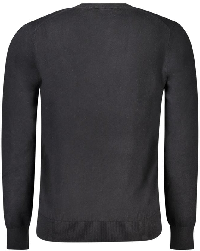 North Sails Black Cotton Men Sweater Wit