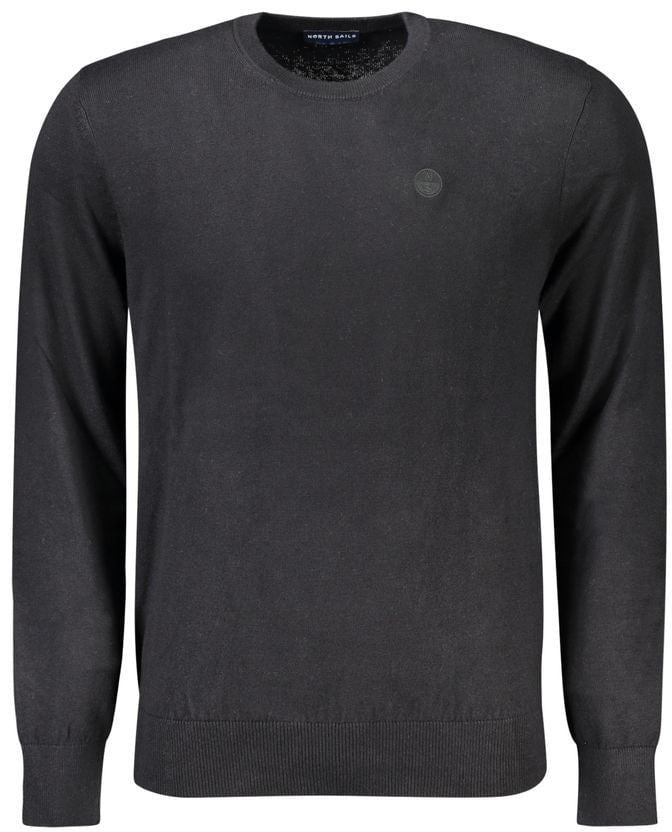 North Sails Black Cotton Men Sweater Wit