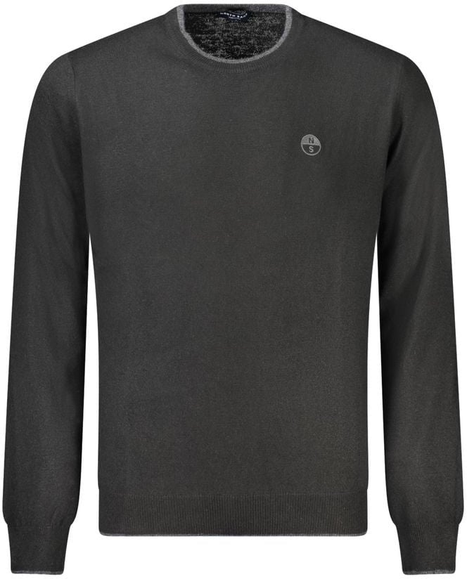 North Sails Grigio Wool Men Sweater Zwart