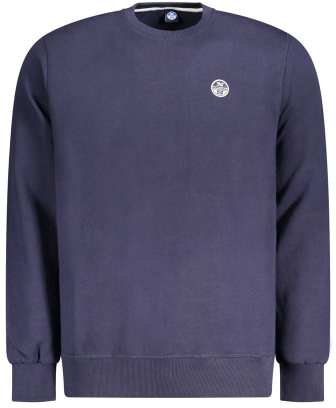 North Sails Navy Cotton Men Sweatshirt Blauw