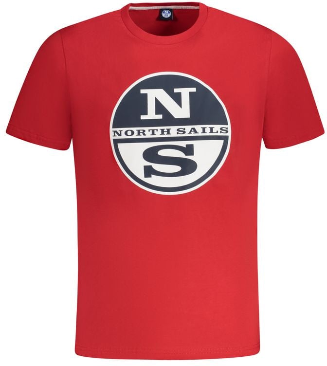 North Sails Rosso Cotton Men T-Shirt Rood