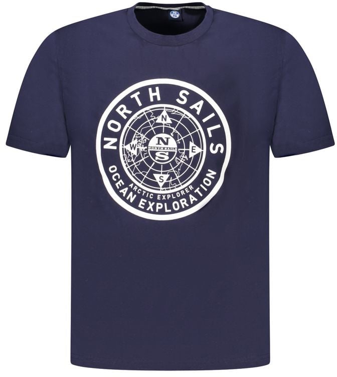 North Sails Blue Cotton Men's T-Shirt Blauw
