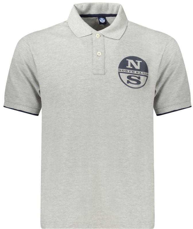North Sails Grigio Cotton Men Polo Grijs