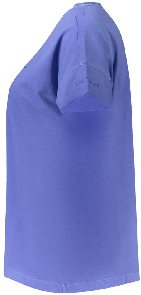 North Sails Blue Cotton Women T-Shirt Blauw