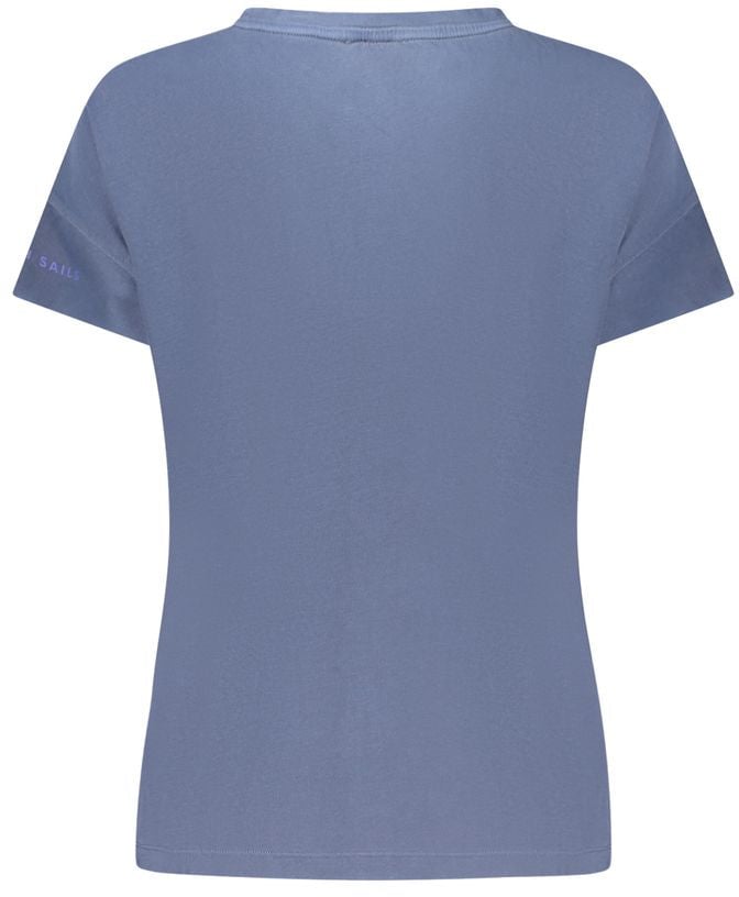 North Sails Blue Cotton Women T-Shirt Blauw