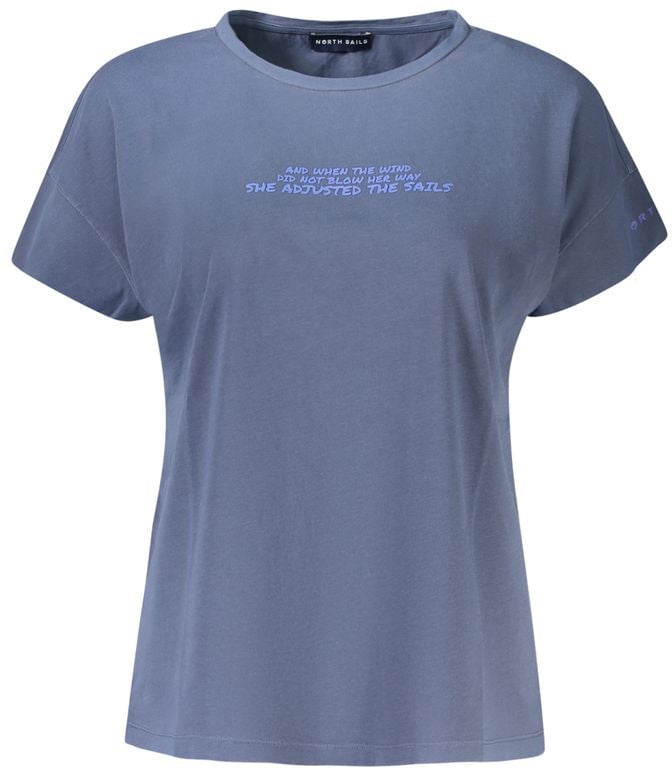 North Sails Blue Cotton Women T-Shirt Blauw