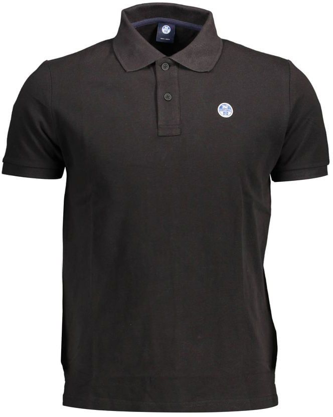 North Sails Black Cotton Men Polo Shirt Zwart