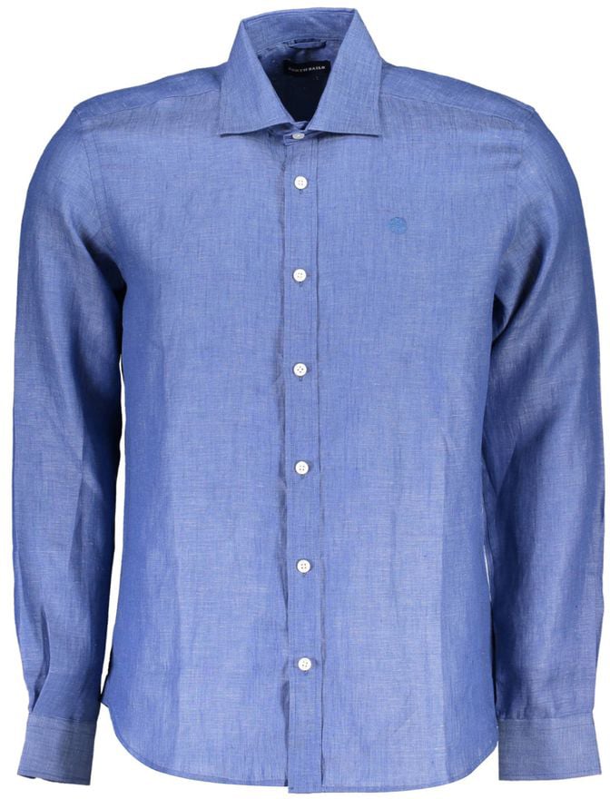 North Sails North Sails Blu Linen Men Shirt Blauw