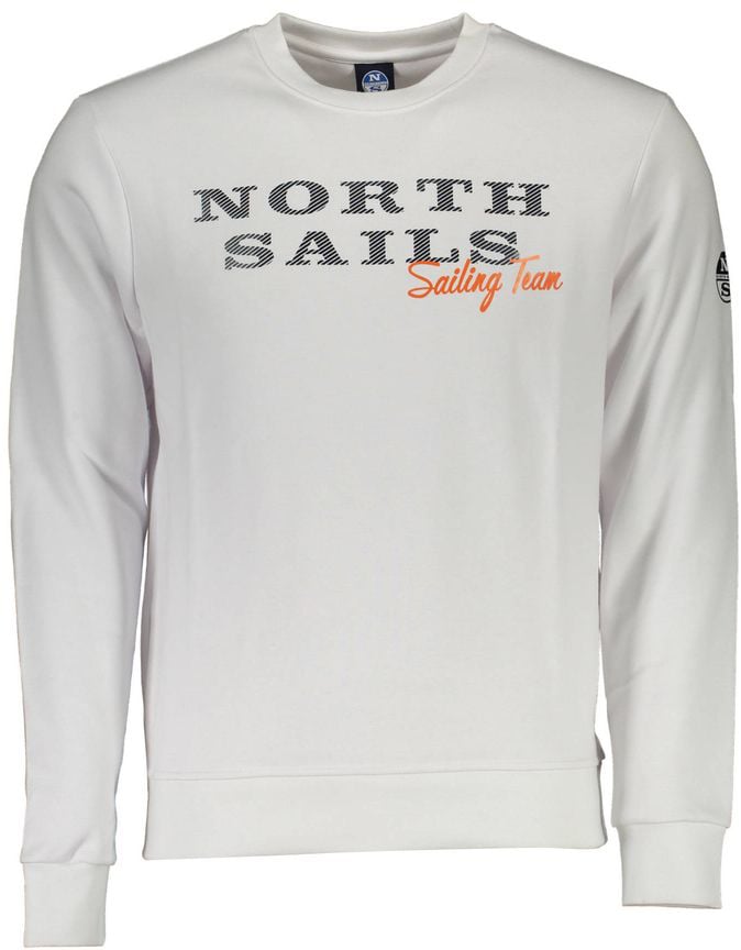 North Sails White Cotton Men Sweatshirt Wit