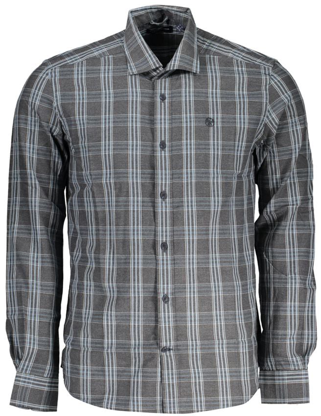 North Sails North Sails Grigio Cotton Men Shirt Grijs