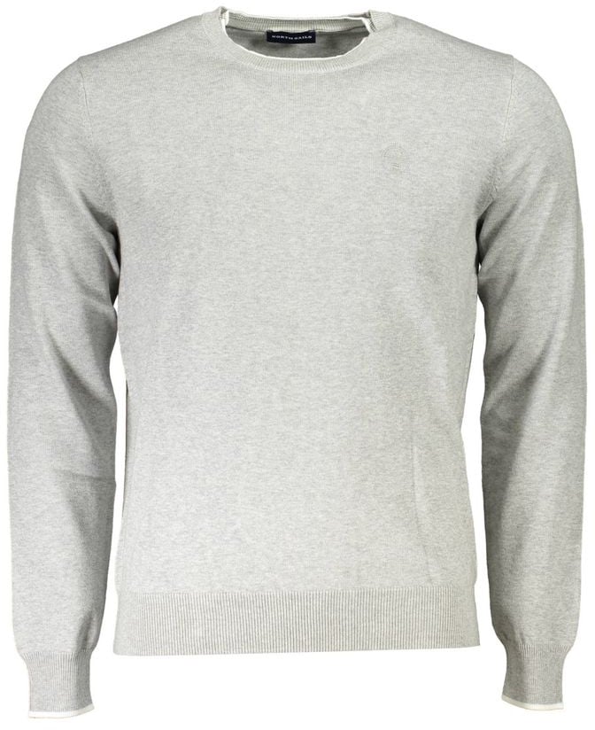 North Sails Grey Organic Cotton Men Sweater Grijs