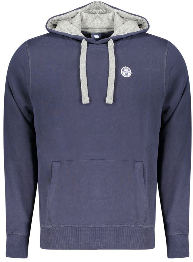 North Sails Blue Cotton Men's Hooded Sweatshirt Blauw