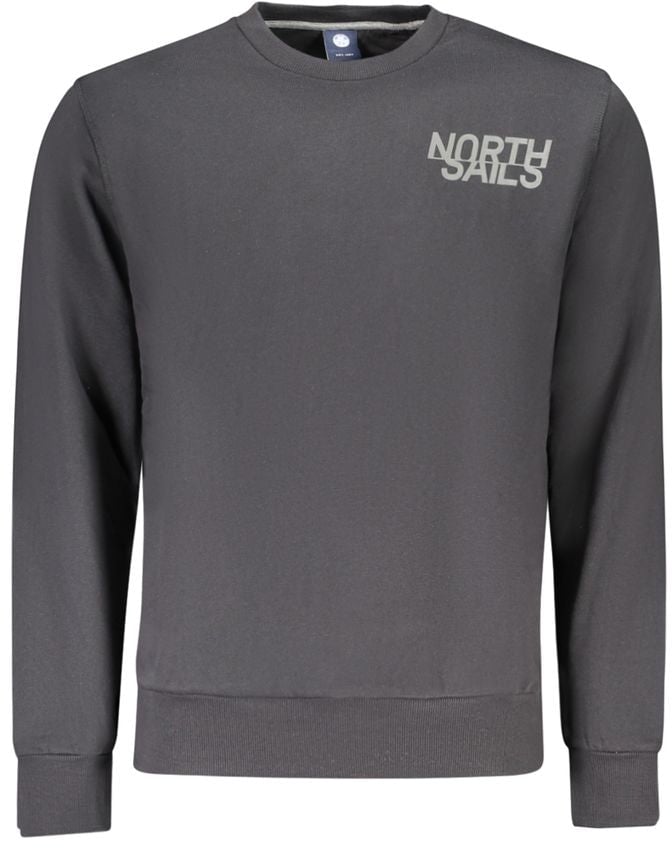 North Sails Black Cotton Men's Sweatshirt Zwart