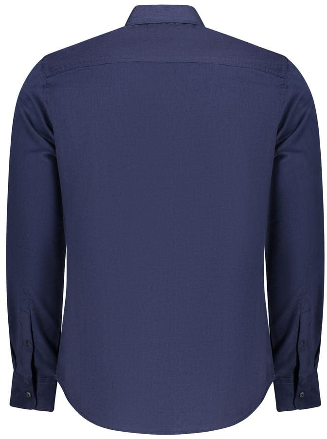 North Sails Blue Cotton Men Shirt Blauw
