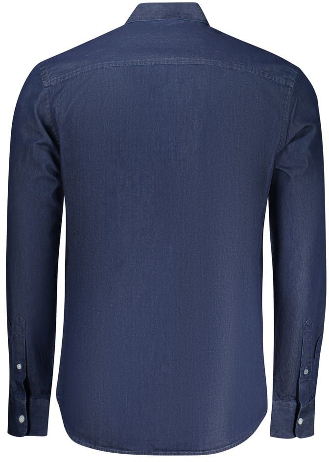 North Sails Blue Cotton Men's Shirt Blauw