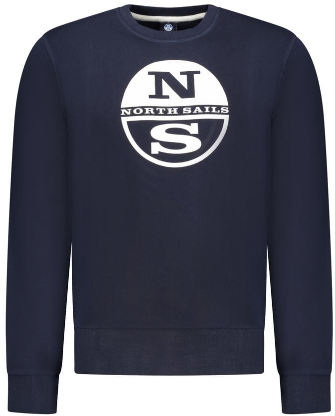 North Sails Blue Cotton Men Sweatshirt Wit