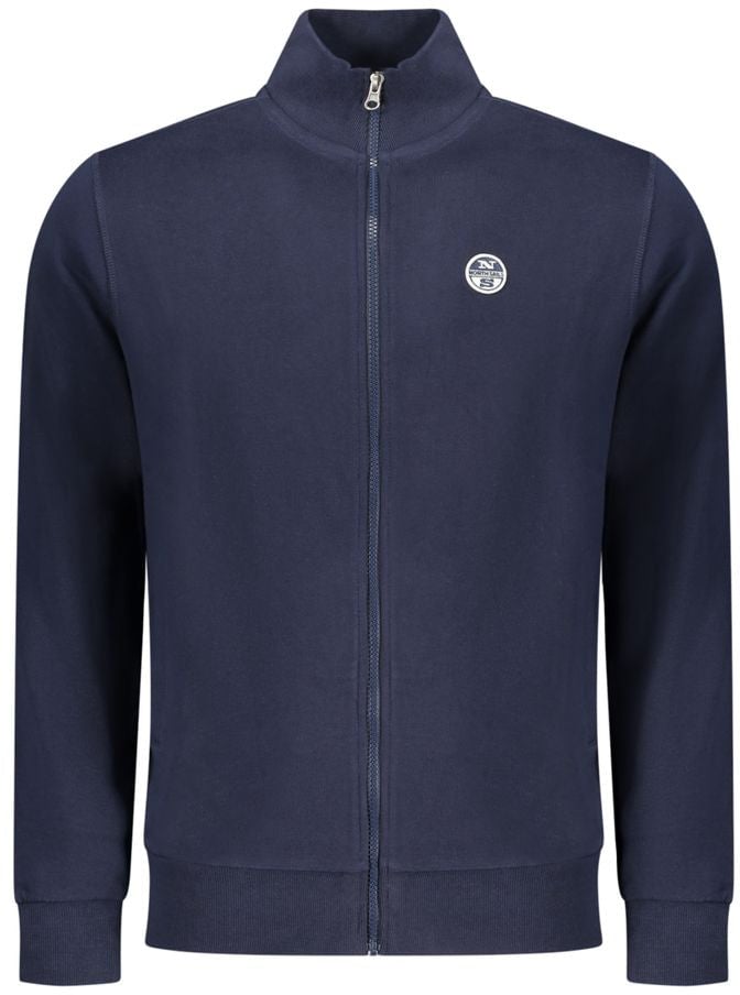 North Sails Blue Cotton Men Sweatshirt Zwart