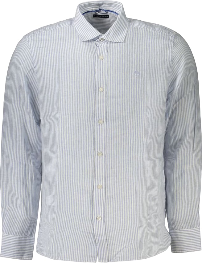 North Sails Azzurro Linen Mens Shirt Blauw