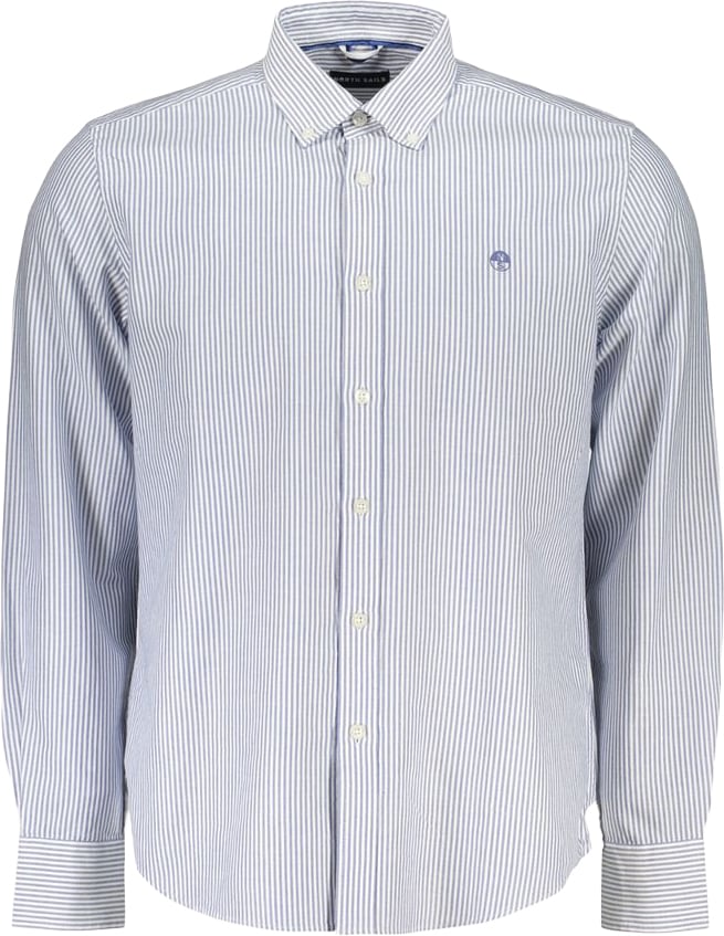 North Sails Blue Cotton Men's Shirt Blauw