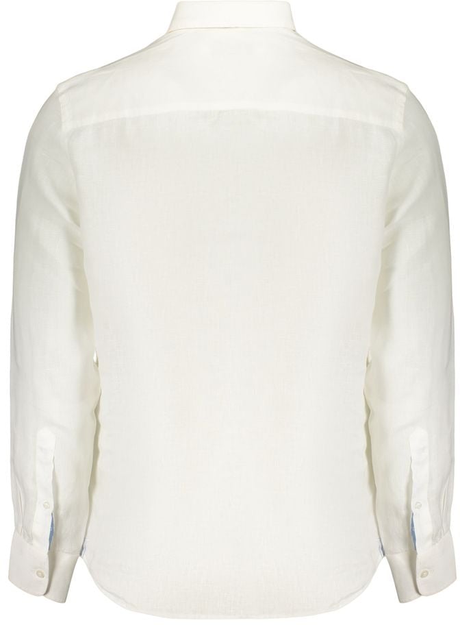 North Sails White Linen Men's Shirt Wit