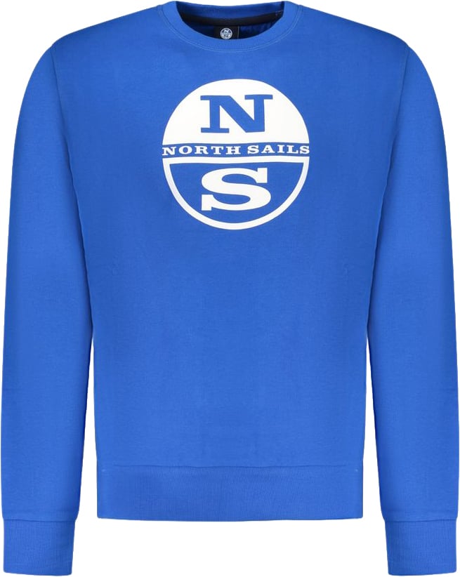 North Sails Blue Cotton Men Sweatshirt Blauw