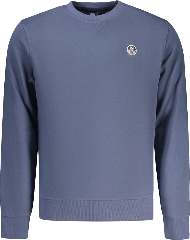 North Sails Blue Cotton Men Sweatshirt Blauw