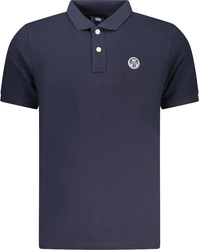 North Sails Blue Cotton Men Polo Shirt Blauw