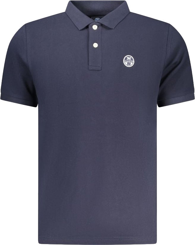 North Sails Blue Cotton Men Polo Shirt Blauw
