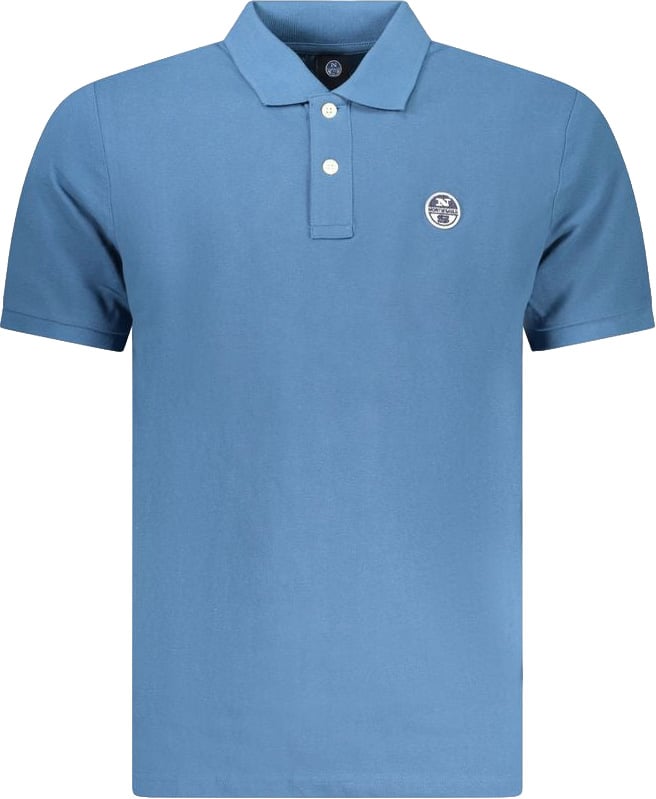 North Sails Blue Cotton Men Polo Shirt Blauw