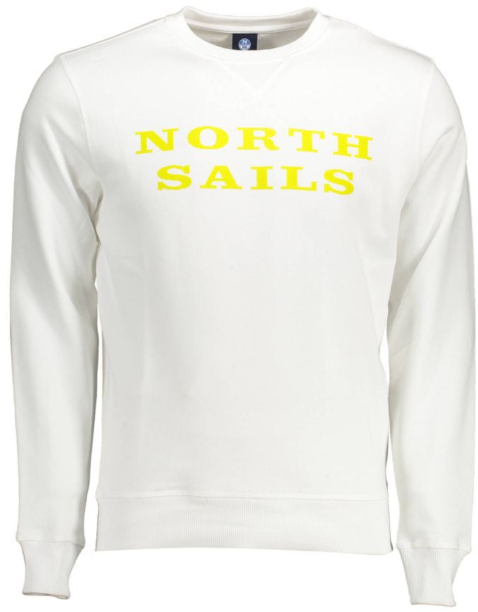 North Sails White Cotton Men's Sweatshirt Wit