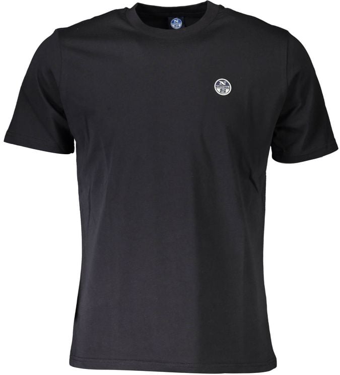 North Sails North Sails Black Cotton Men T-Shirt Zwart