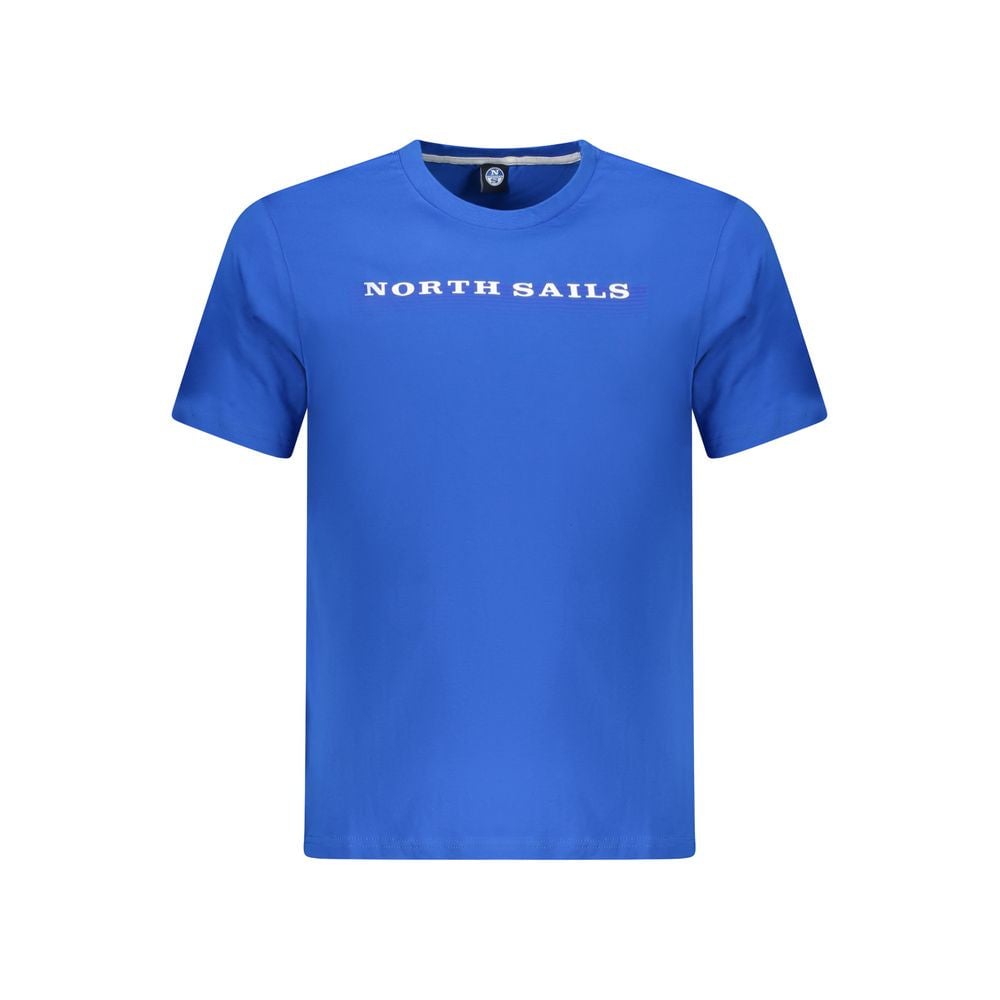North Sails Blue Cotton Men T-Shirt Blauw