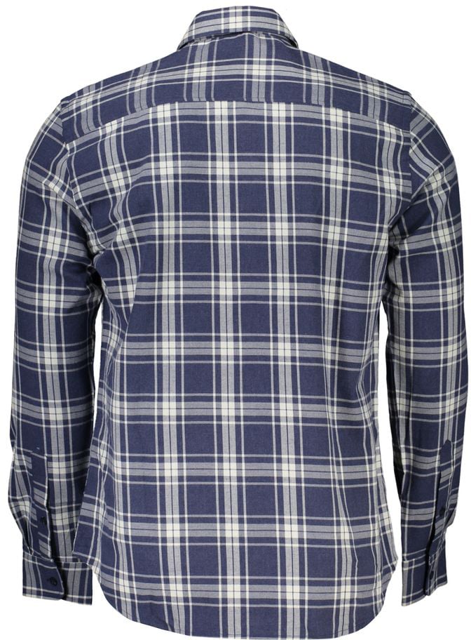 North Sails Blue Cotton Men Shirt Blauw
