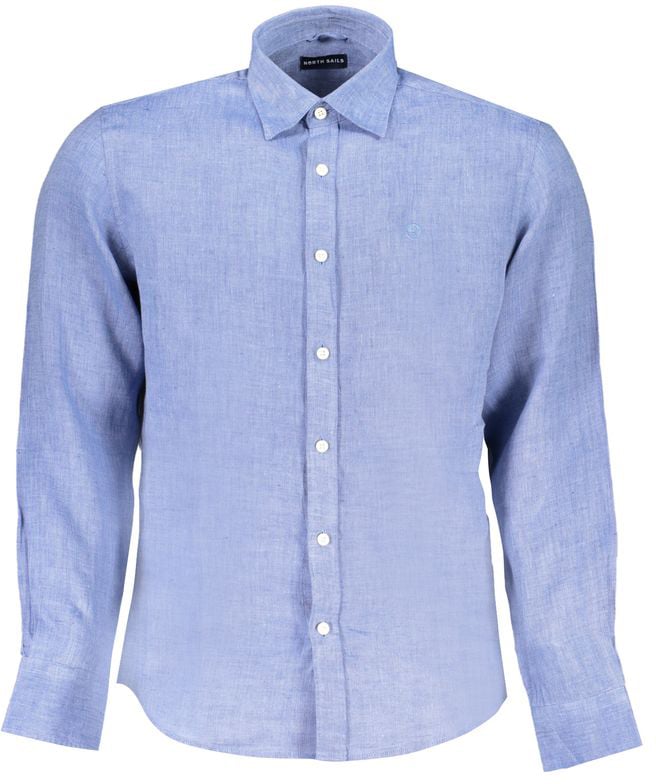 North Sails North Sails Blu Linen Men Shirt Blauw