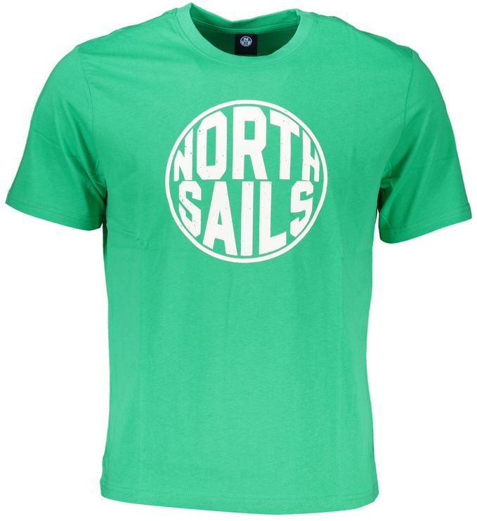 North Sails North Sails Verde Cotton Men T-Shirt Groen