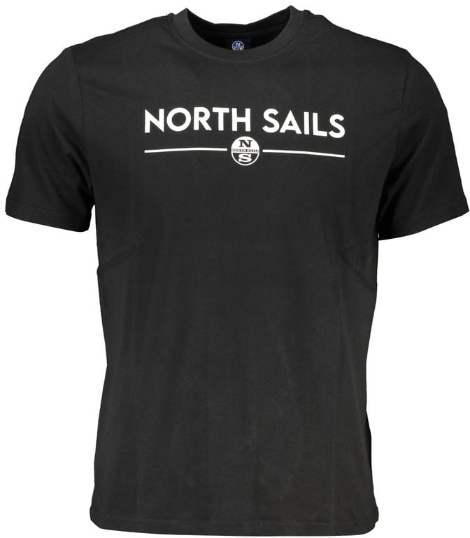 North Sails North Sails Black Cotton Men's T-Shirt Zwart
