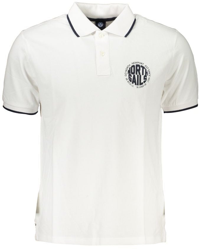 North Sails White Cotton Men Polo Wit