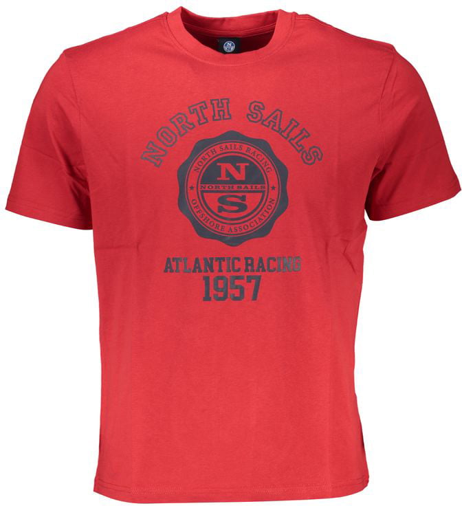 North Sails Red Cotton Men T-Shirt Rood