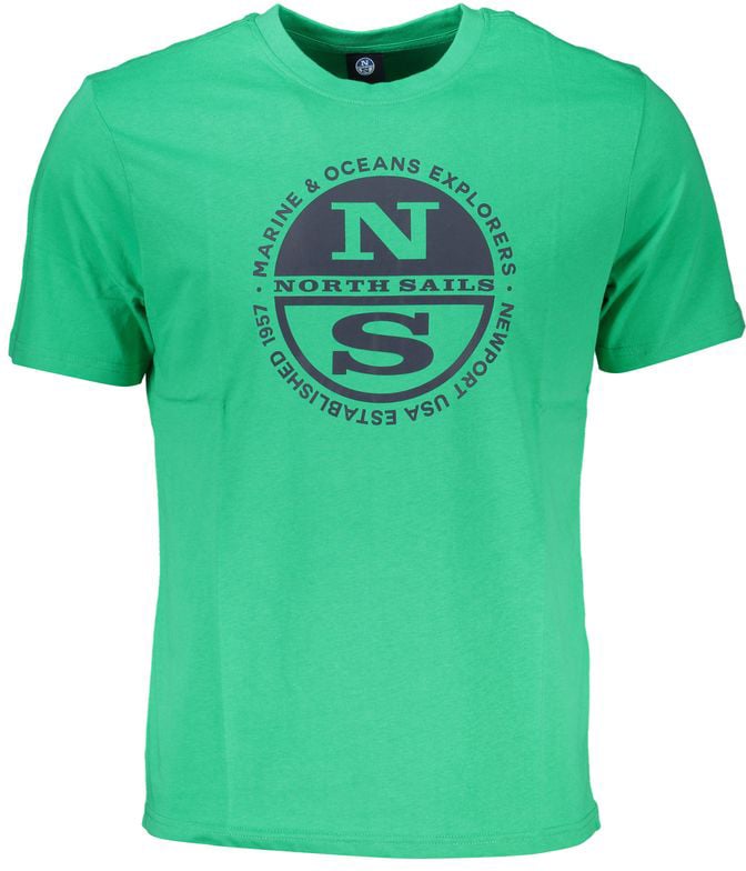 North Sails Verde Cotton Men T-Shirt Groen